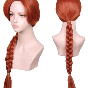 Elegant Copper Braided Wig for Women